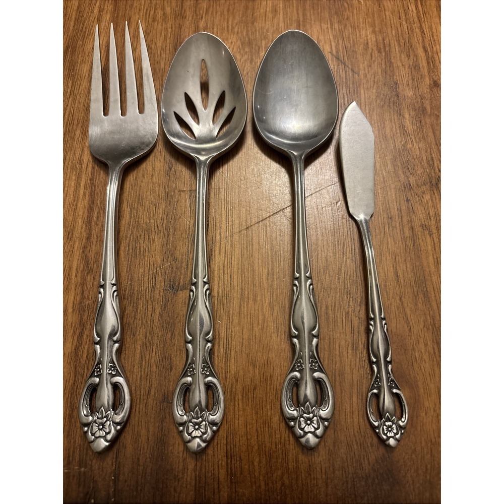 Set Of 4 - RIVIERA RIF11 Serving Set Meat Fork Pierced Serving STAINLESS RETIRED